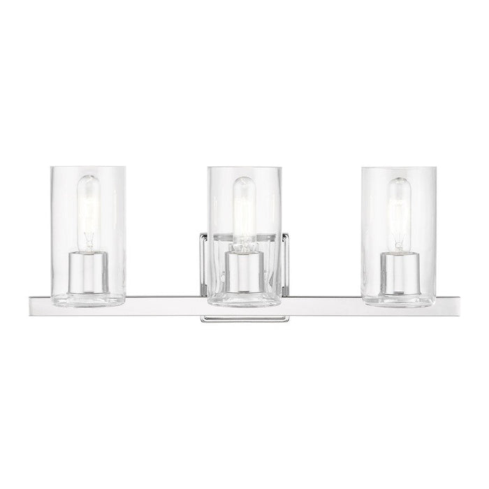 Livex Clarion 3 Light Vanity Sconce, Polished Chrome/Clear - 18033-05