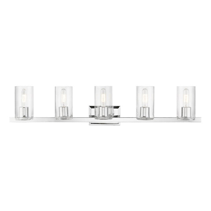 Livex Clarion 5 Light Vanity Sconce, Polished Chrome/Clear - 18035-05