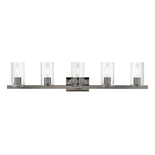 Livex Clarion 5 Light Vanity Sconce, Black Chrome/Clear - 18035-46