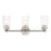 Livex Whittier 3 Light Vanity Sconce, Brushed Nickel/Hand Blown Clear - 18083-91