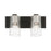 Livex Zurich 2 Light Vanity Sconce, Black/Brushed Nickel/Clear Seeded