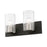 Livex Zurich 2 Light Vanity Sconce, Black/Brushed Nickel/Clear Seeded