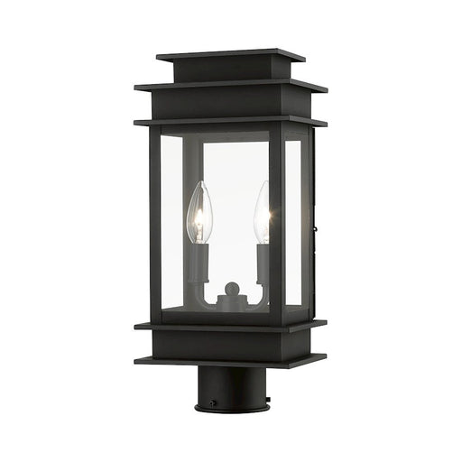 Livex Princeton 2 Light Outdoor Medium Post Lantern, BK/Chrome - 2015-04