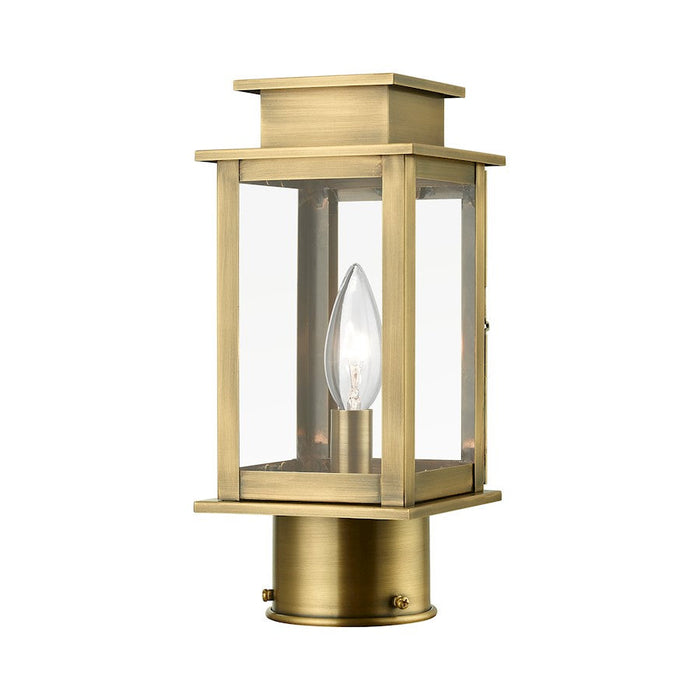 Livex Princeton 1 Light Outdoor Mini Post Lantern, Antique BS - 20201-01