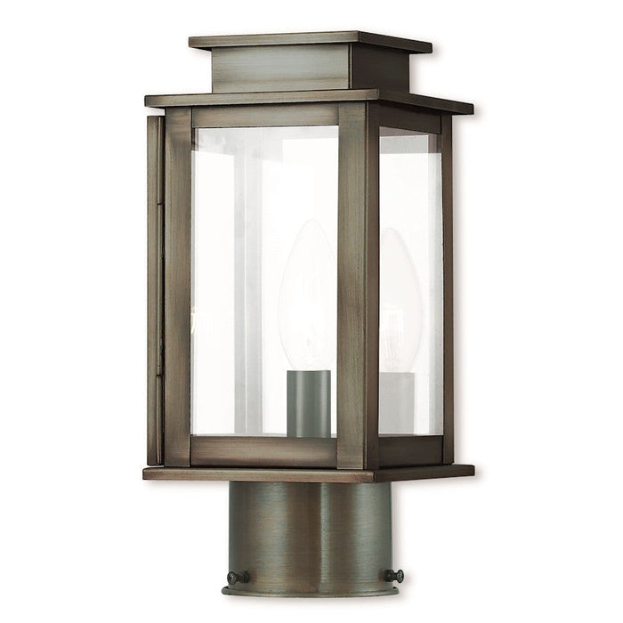 Livex Princeton 1 Light Outdoor Post Top Lantern, Pewter/Clear - 20201-29