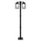 Livex Nyack 6 Light Outdoor Post Light, Black/Nickel Cluster/Clear - 20599-04