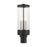 Livex Hillcrest 3 Light Outdoor Post Lantern, Textured Black/Clear - 20728-14