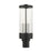 Livex Hillcrest 3 Light Outdoor Post Lantern, Textured Black/Clear