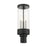 Livex Hillcrest 3 Light Outdoor Post Lantern, Textured Black/Clear