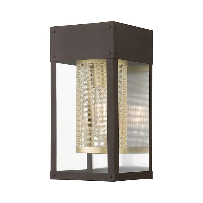 Livex Franklin 1 Light Outdoor 12' Wall Lantern, BZ/Gold/NK - 20761-07