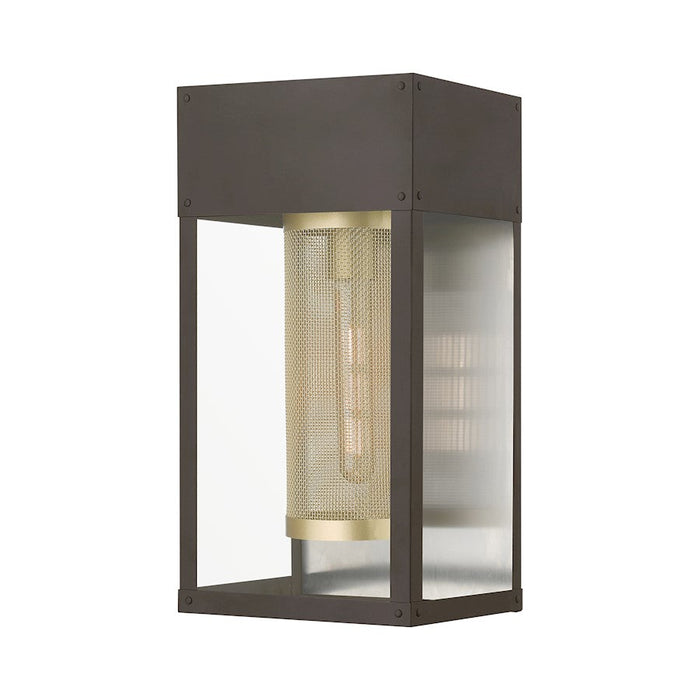 Livex Franklin 1 Light Outdoor 16" Wall Lantern, BZ/Gold/NK - 20762-07