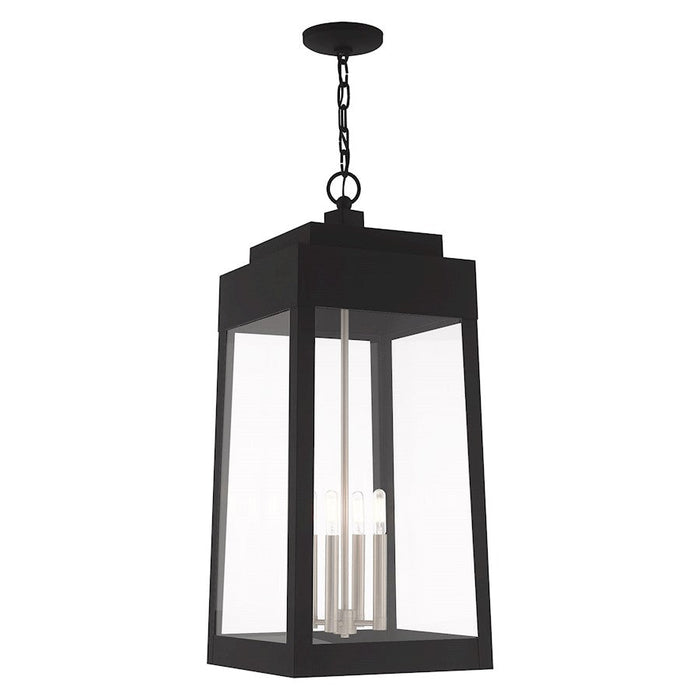 Livex Lighting Oslo 4 Light Outdoor Pendant Lantern, Black