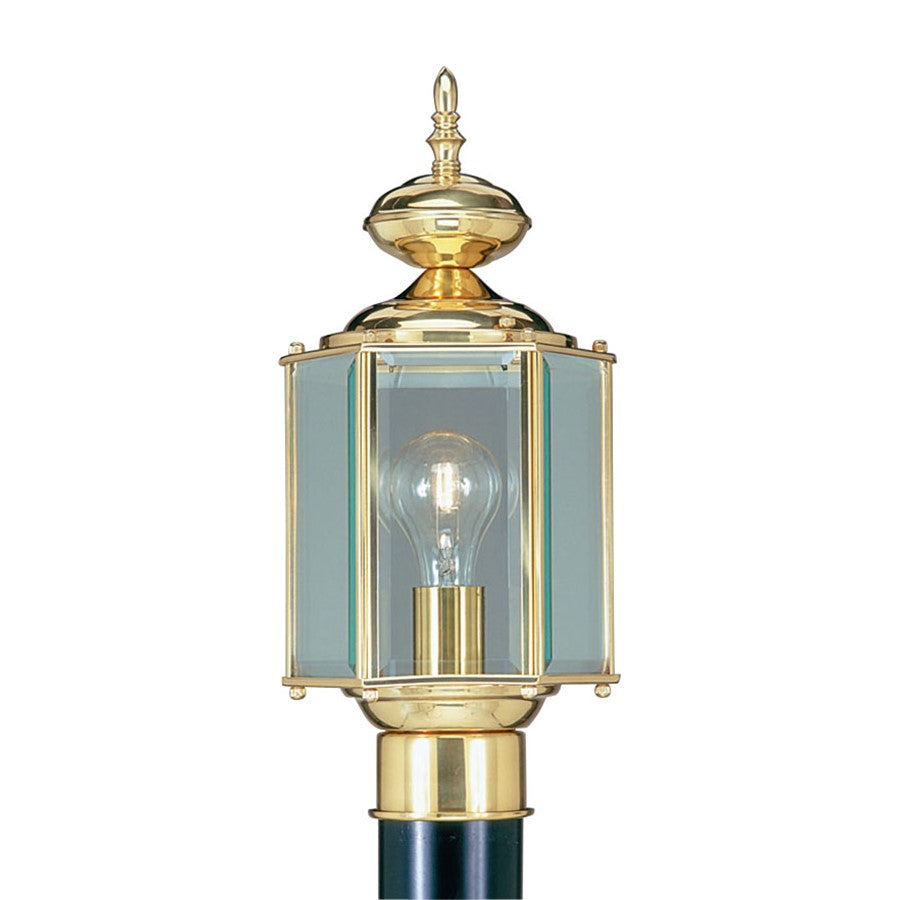 Livex Lighting Outdoor Basics Outdoor Post Head, Polished Brass