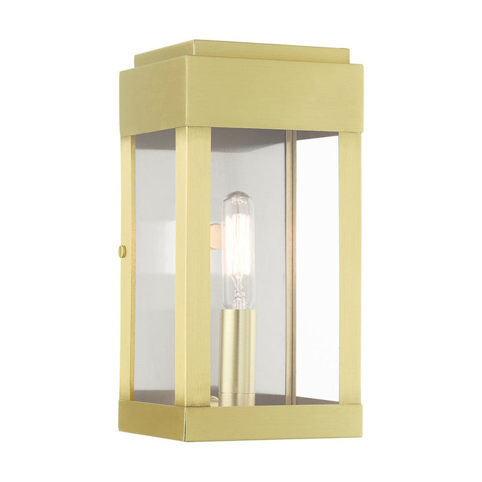 Livex York 1 Light Outdoor ADA Wall Lantern, Satin Brass - 21231-12