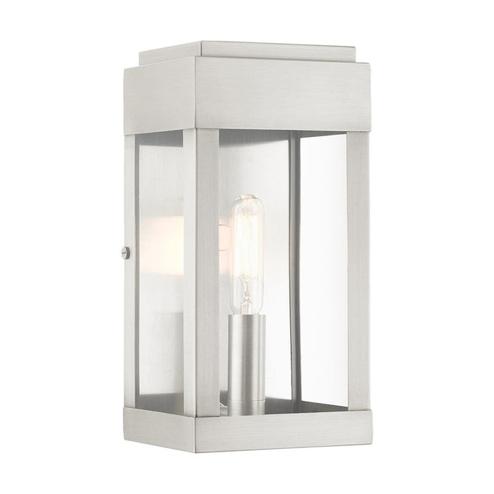 Livex York 1 Light Outdoor ADA Wall Lantern, Brushed Nickel - 21231-91