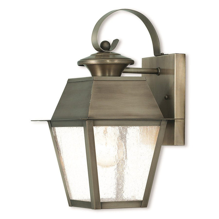 Livex Mansfield 1 Light Outdoor Wall Lantern, Vintage Pewter/Seeded - 2162-29