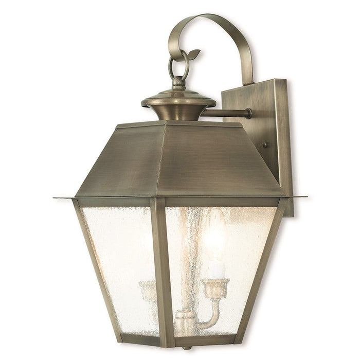 Livex Mansfield 3 Light Outdoor Wall Lantern, Vintage Pewter/Seeded - 2165-29