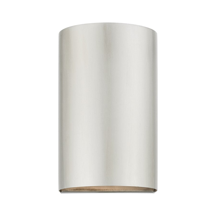 Livex Bond 1 Light Outdoor/Indoor ADA Small Sconce, Brushed Nickel - 22061-91