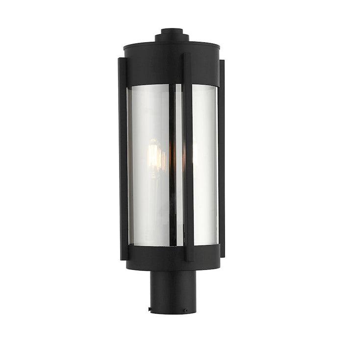 Livex Sheridan 2 Light Post Top Lantern, Black/Nickel Candles/Smoke - 22386-04