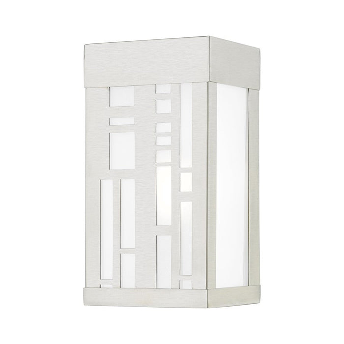 Livex Malmo 1 Light Outdoor ADA Small Sconce, NK/Clear/Sandblasted - 22971-91