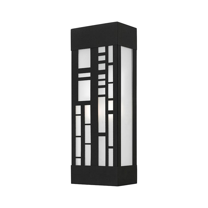 Livex Malmo 2 Light Outdoor ADA Sconce, Black/Clear/Sandblasted - 22972-14