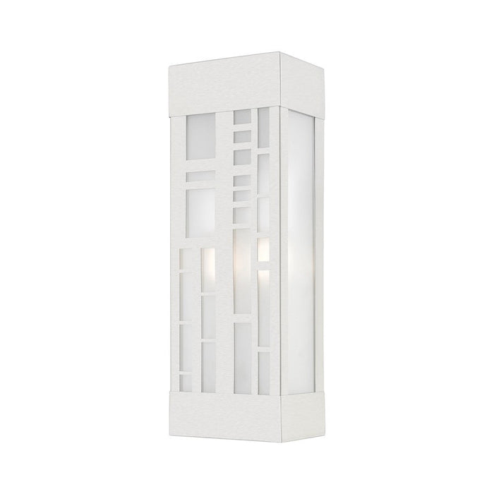 Livex Malmo 2 Light Outdoor ADA Sconce, Nickel/Clear/Sandblasted - 22972-91