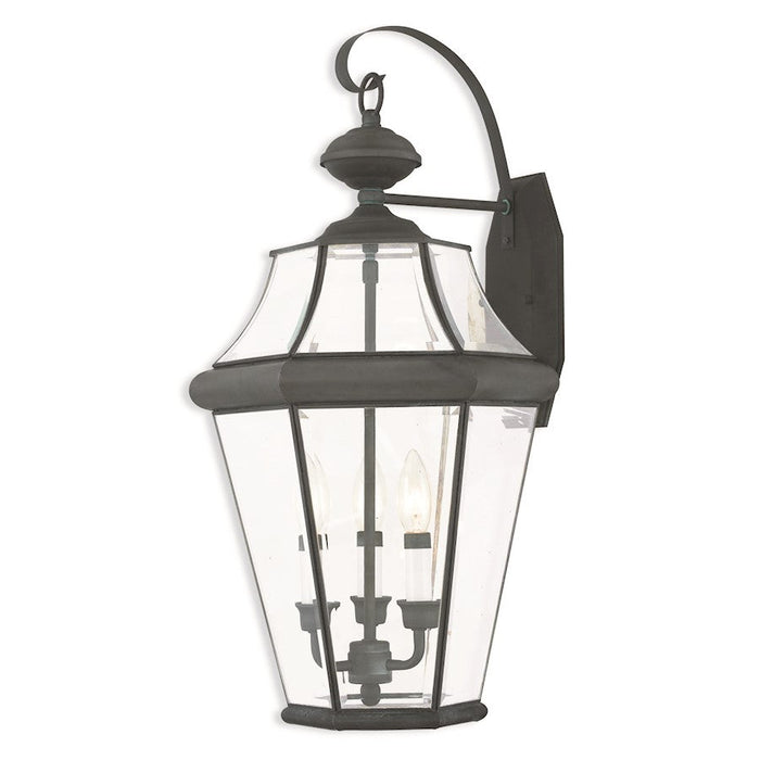 Livex Georgetown 3 Light Outdoor Wall Lantern, Charcoal - 2361-61