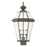 Livex Georgetown 3 Light Post Top Lantern, Charcoal/Clear Beveled - 2364-61