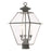 Livex Westover 3 Light Outdoor Post Top Lantern, Charcoal/Beveled - 2384-61