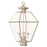 Livex Westover 3 Light Outdoor Post Top Lantern, Nickel/Clear Beveled - 2384-91