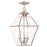 Livex Westover 3 Light Outdoor Pendant Lantern , Nickel/Clear Beveled - 2385-91