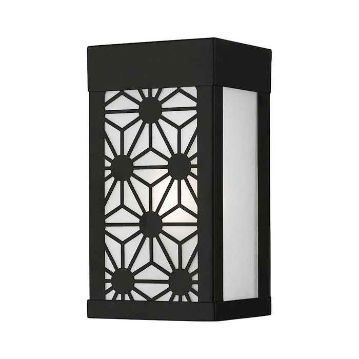 Livex Berkeley 1 Light Outdoor ADA Small Sconce, BK/Clear/Sandblasted - 24321-04