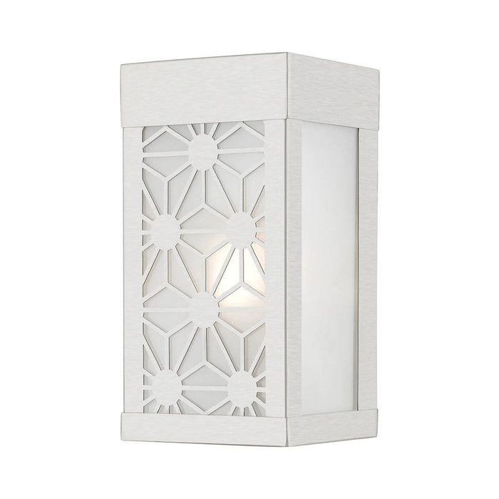 Livex Berkeley 1 Light Outdoor ADA Small Sconce, NK/Clear/Sandblasted - 24321-91