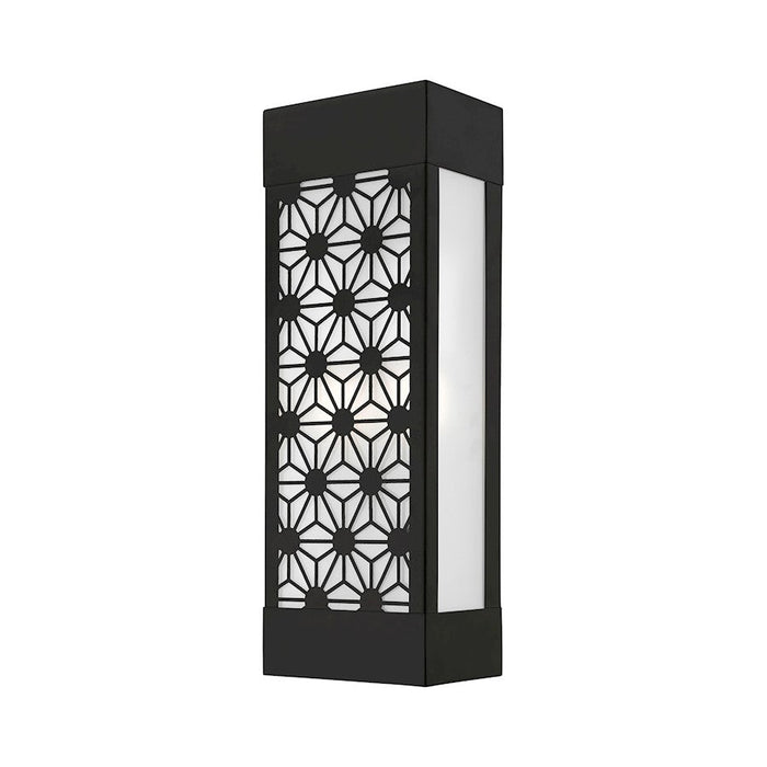 Livex Berkeley 2 Light Outdoor ADA Sconce, Black/Clear/Sandblasted - 24322-04