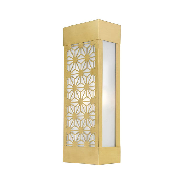 Livex Berkeley 2 Light Outdoor ADA Sconce, Gold/Clear/Sandblasted - 24322-32