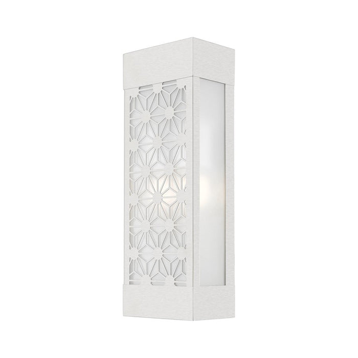 Livex Berkeley 2 Light Outdoor ADA Sconce, Nickel/Clear/Sandblasted - 24322-91