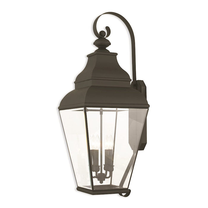 Livex Exeter 4 Light Outdoor Wall Lantern, Black/Clear Beveled Glass - 2596-04