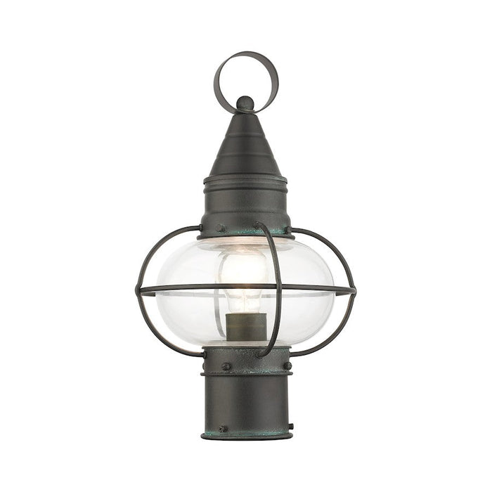 Livex Newburyport 1 Light Outdoor Post Top Lantern, Charcoal - 26902-61