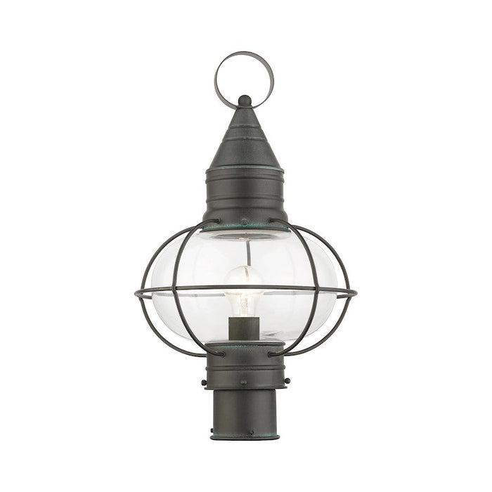 Livex Newburyport 1 Light Large Outdoor Post Top Lantern, Charcoal - 26905-61