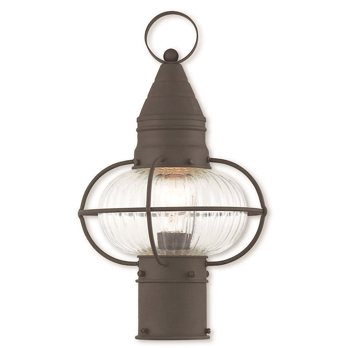 Livex Newburyport 1 Light Outdoor Post Top Lantern, Bronze - 27002-07