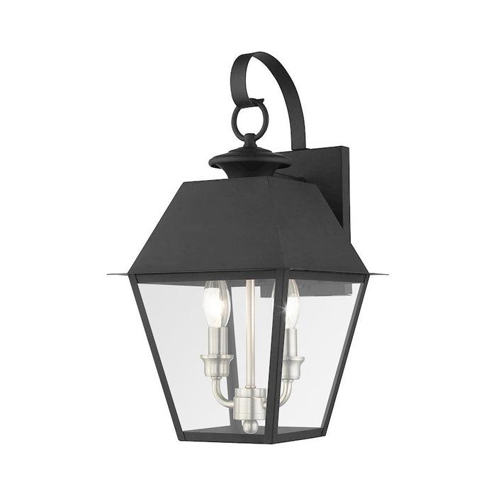 Livex Mansfield 2 Light Outdoor Wall Lantern, Black - 27215-04