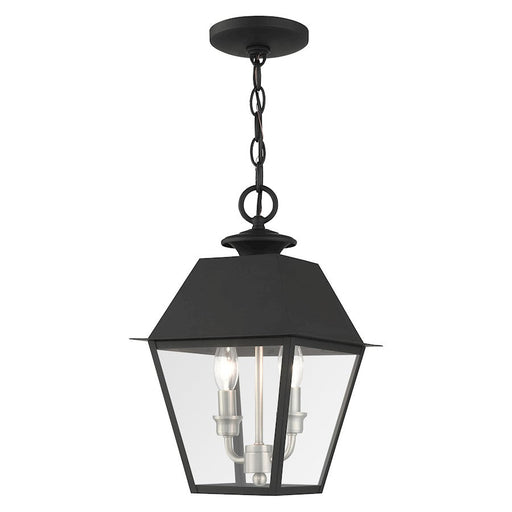 Livex Mansfield 2 Light Outdoor Pendant Lantern, Black - 27217-04