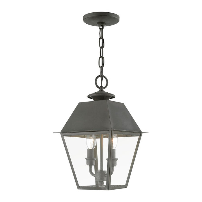 Livex Wentworth 2 Light Outdoor Medium Pendant Lantern, Charcoal - 27217-61