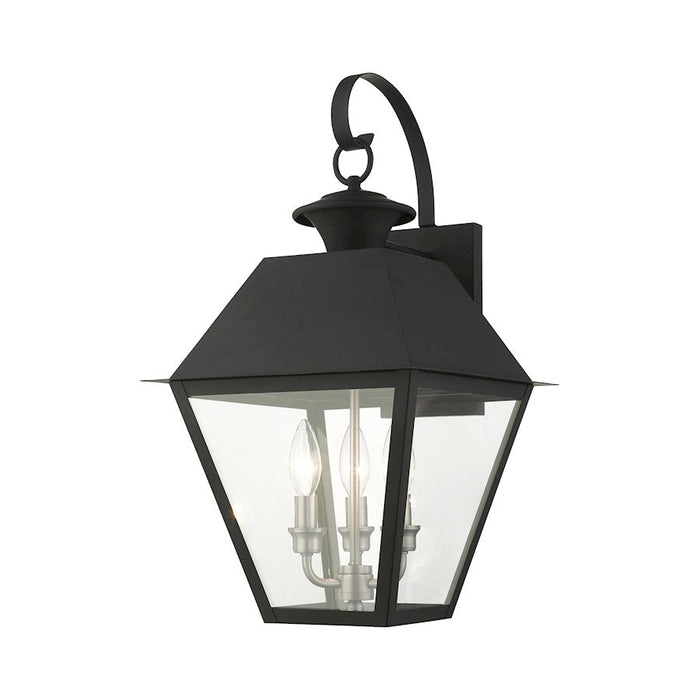 Livex Mansfield 3 Light Outdoor Wall Lantern, Black - 27218-04