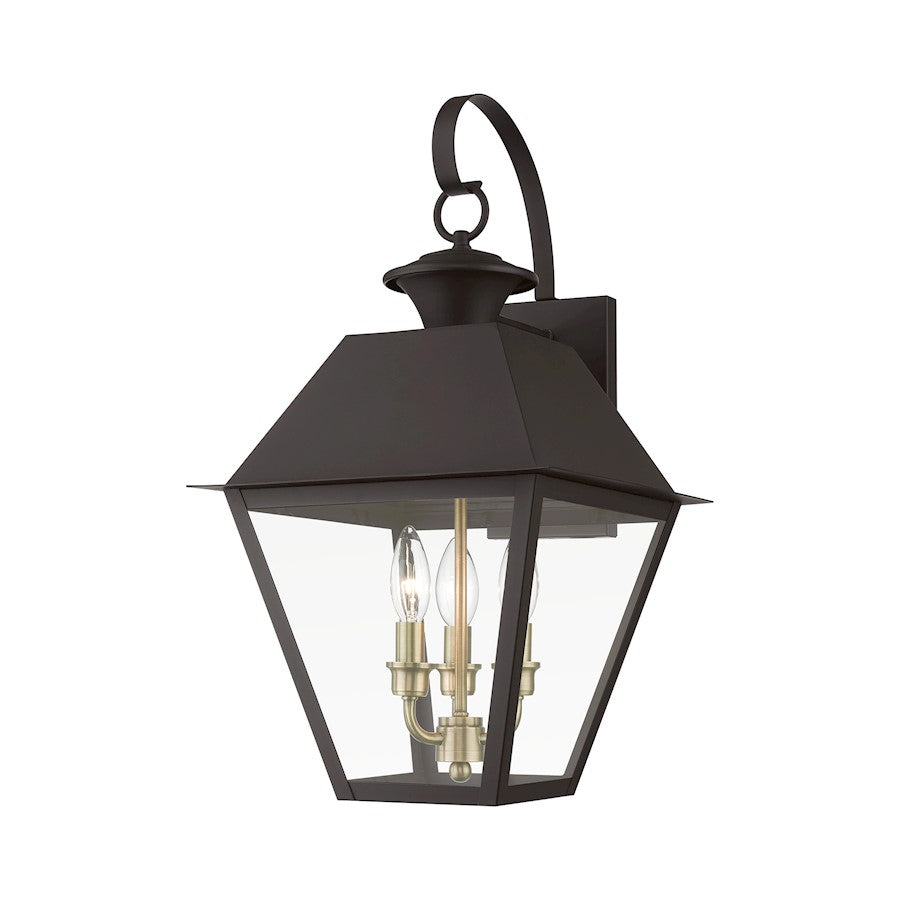 Livex Wentworth 3 Light Outdoor Large Wall Lantern, BZ/BS - 27218-07