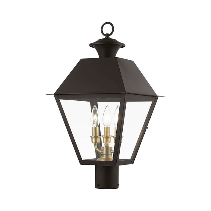 Livex Wentworth 3 Light Outdoor Large Post Lantern, BZ/BS - 27219-07