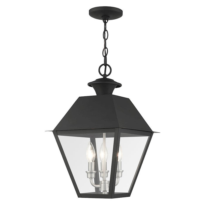 Livex Mansfield 3 Light Outdoor Pendant Lantern, Black - 27220-04