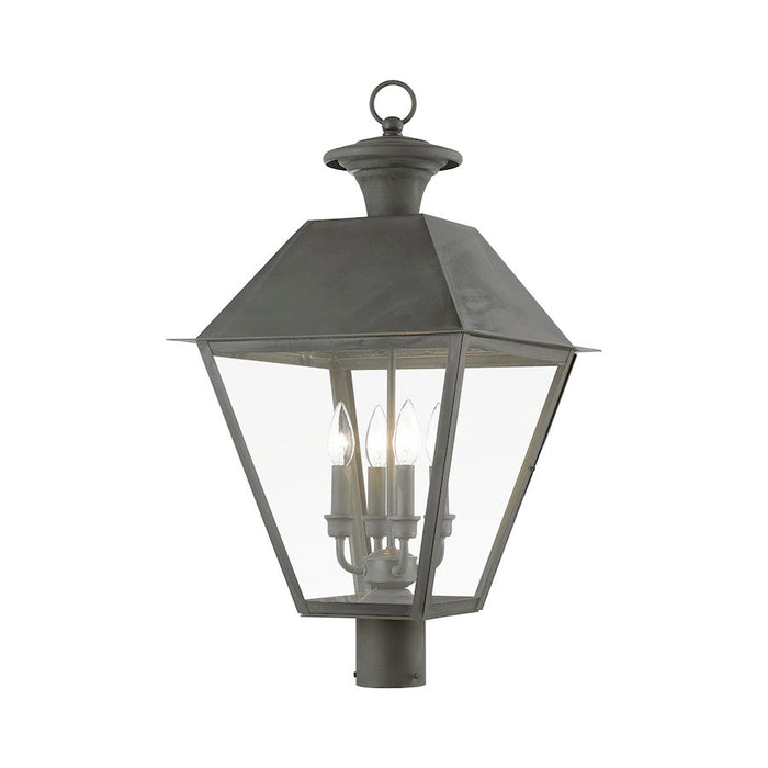 Livex Wentworth 4 Light Outdoor Extra Large Post Lantern, Charcoal - 27223-61