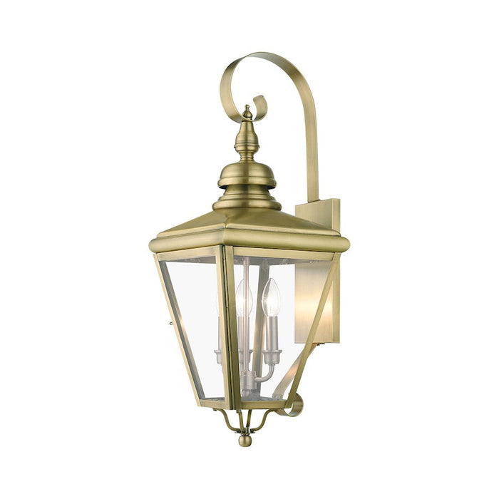 Livex Adams 3 Lt Outdoor Large Wall Lantern, Brass/Nickel/Cluster - 27373-01