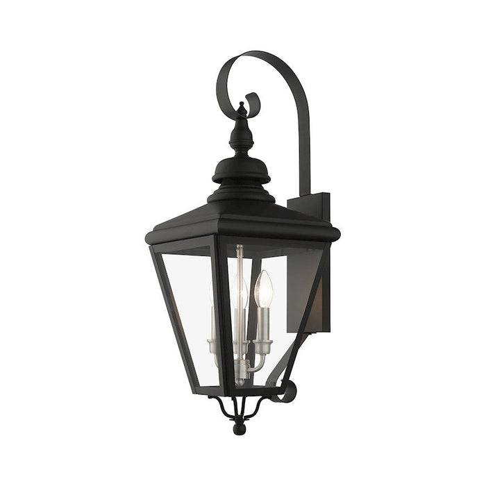 Livex Adams 3 Lt Outdoor Large Wall Lantern, Black/Nickel/Cluster - 27373-04